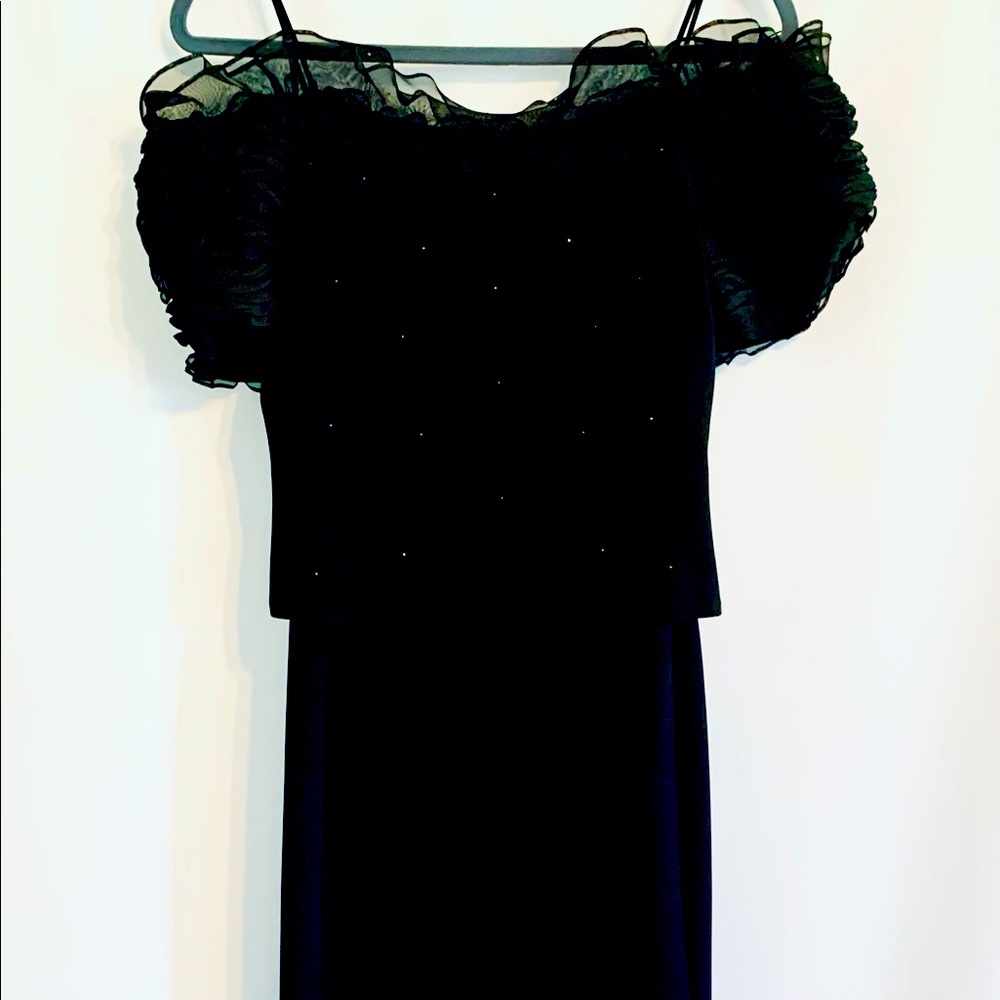 Women's Black Junnie Leigh Evening Wedding Mother Of Bride Gown Dress Sz 6.